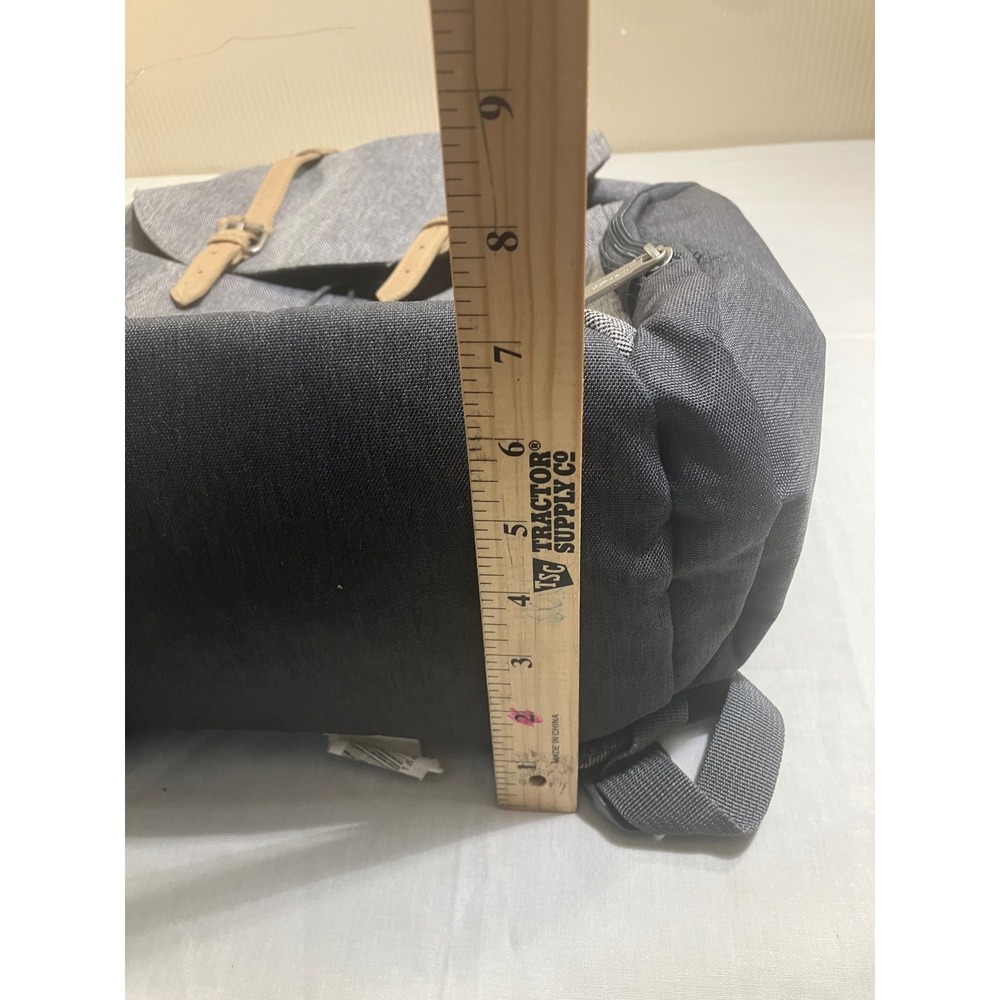 Eddie Bauer First Adventure Gray Diaper Backpack Insulated Pocket Heritage Style - Picture 4 of 10